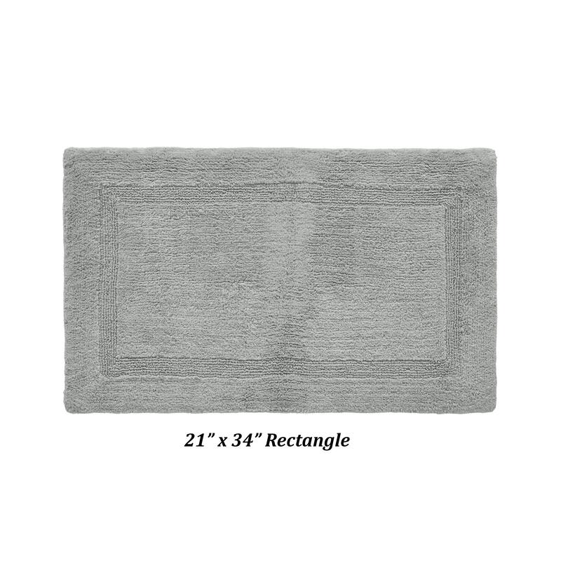 Better Trends Bath Rugs 100% Cotton Reversible Highly Water Absorbent Bathroom Rug for Shower, Sink, Bath Mats - Lux Collection