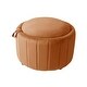 preview thumbnail 46 of 55, 30" W Round Velvet Upholstered Storage Ottoman with Flip Top Tray