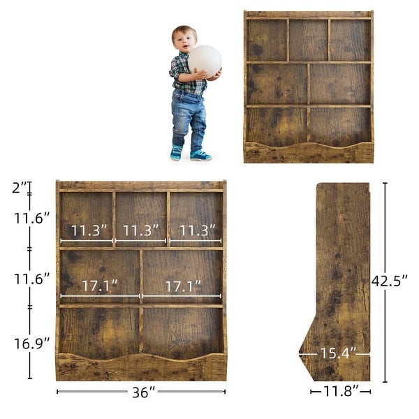 dimension image slide 1 of 3, Three-Tier Kids Bookshelf and Bookcase
