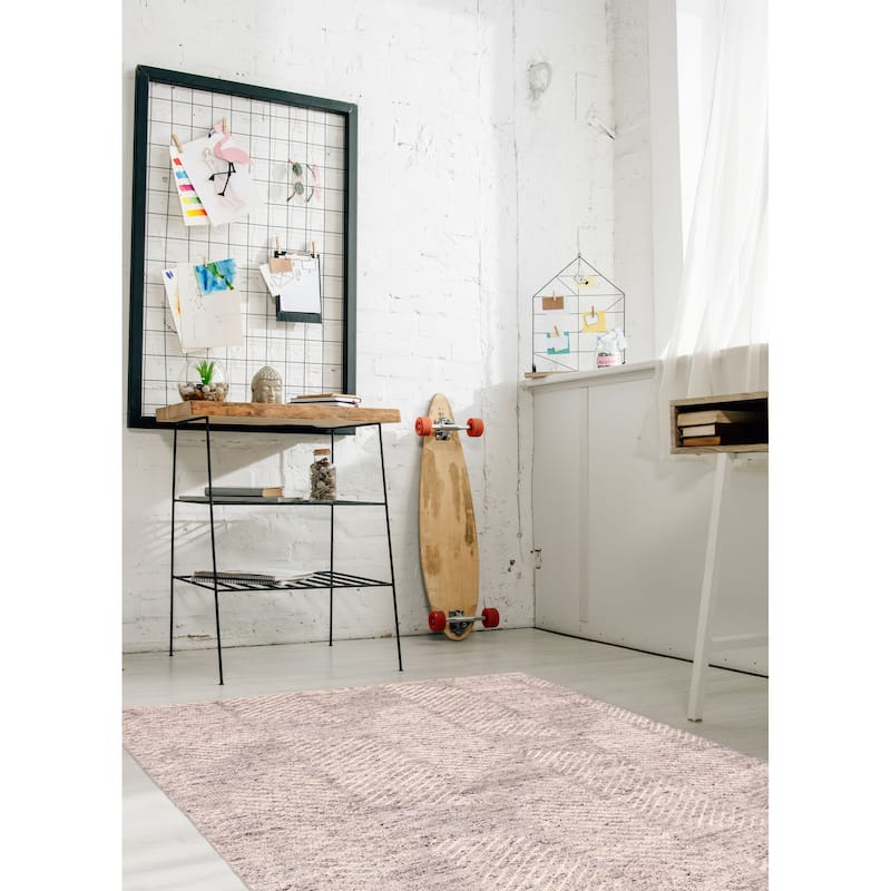 ECARPETGALLERY Hand-knotted Tangier Grey Wool Rug - 5'0 x 7'10