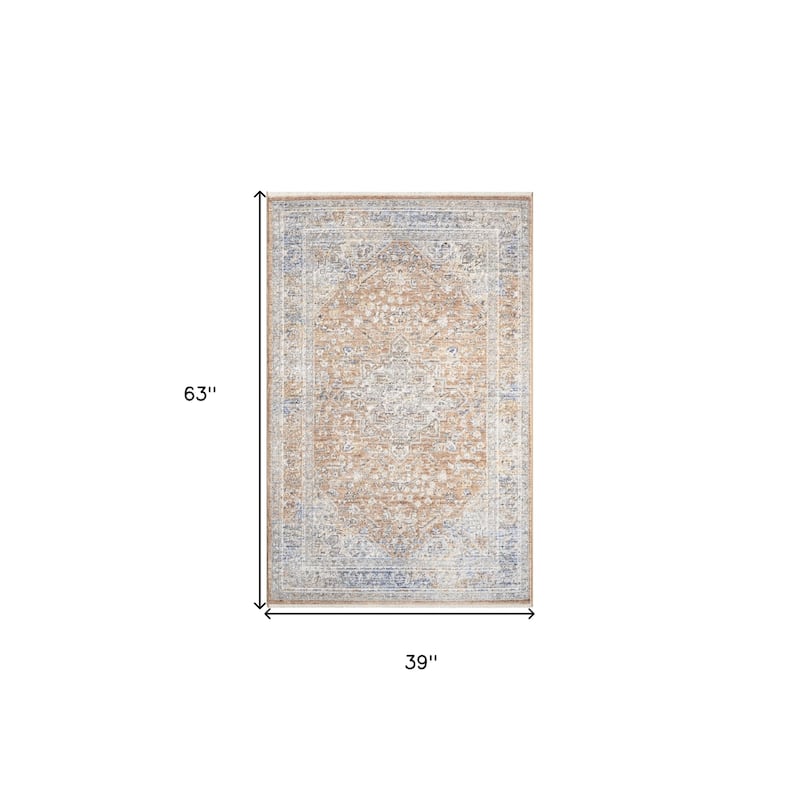 Nigi Power Loomed Distressed Area Rug By HomeRoots - 3' x 5'