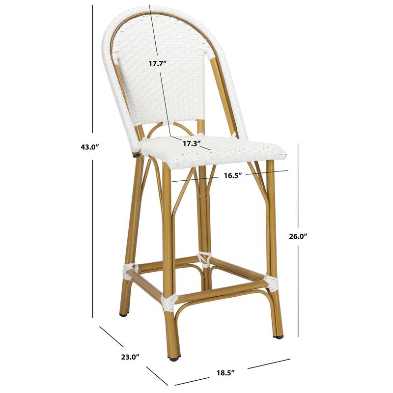 SAFAVIEH Outdoor Abigayle Indoor/Outdoor Bistro Counter Stool - 19Wx23Dx43H