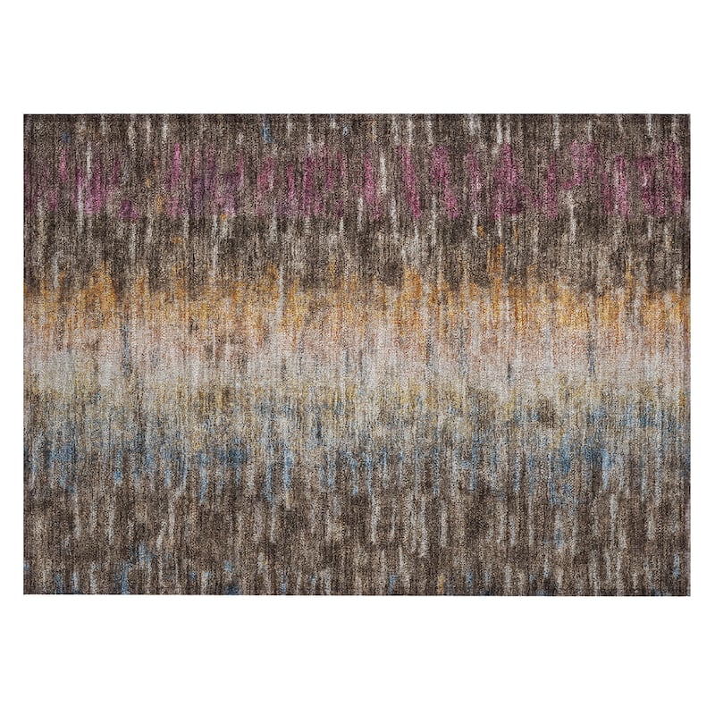 Machine Washable Indoor/ Outdoor Contemporary Ombre Chantille Rug