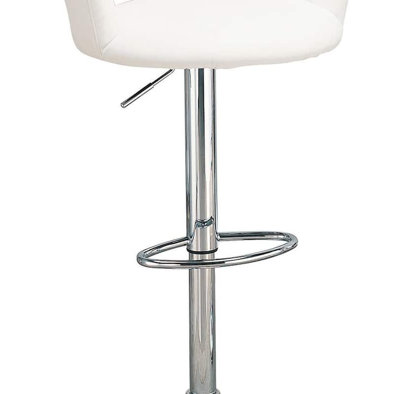 Contemporary Faux Leather Bar Stool, White - 40 H x 23.5 W x 22 L Inches
