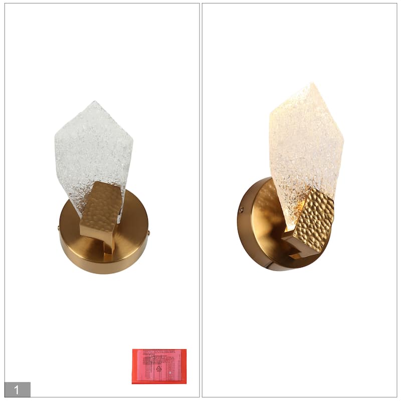Modern Gold LED Wall Sconce Glam Art Deco Vanity Light