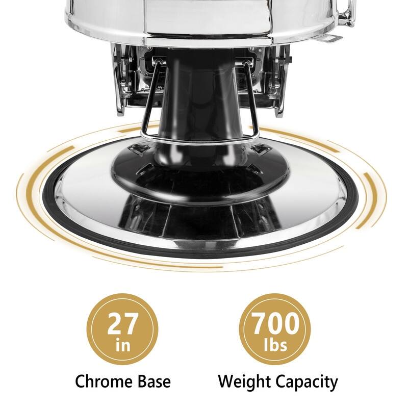 OmySalon PVC Leather, Silver Electroplated Aluminum Alloy Frame, Reclining Hair Salon Chair - N/A