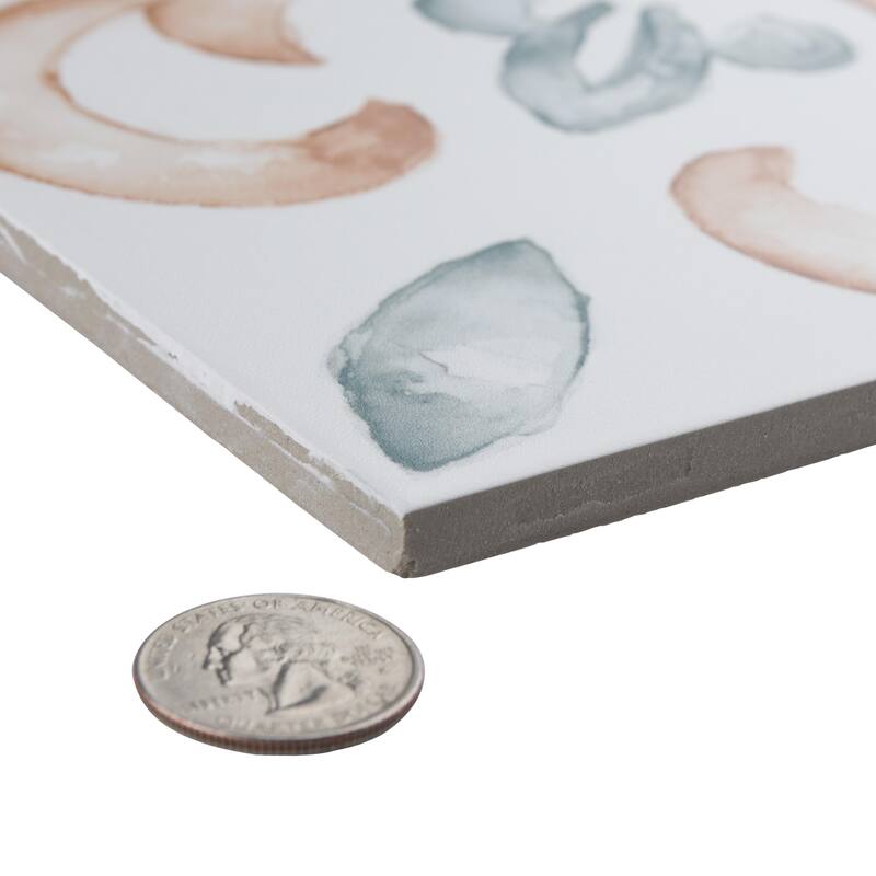Merola Tile Saint Germain Chaud Deco Flore 5-3/4" x 5-3/4" Porcelain Floor and Wall Tile