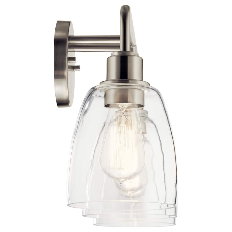 Kichler Lighting Meller 24.25 in. 3-Light Brushed Nickel Vanity Light with Clear Glass