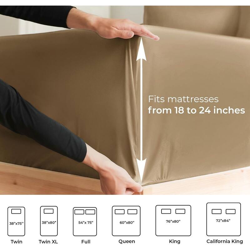 CGK Linens 6 Piece Extra Deep Pocket Microfiber Hotel Luxury Bed Sheets Set