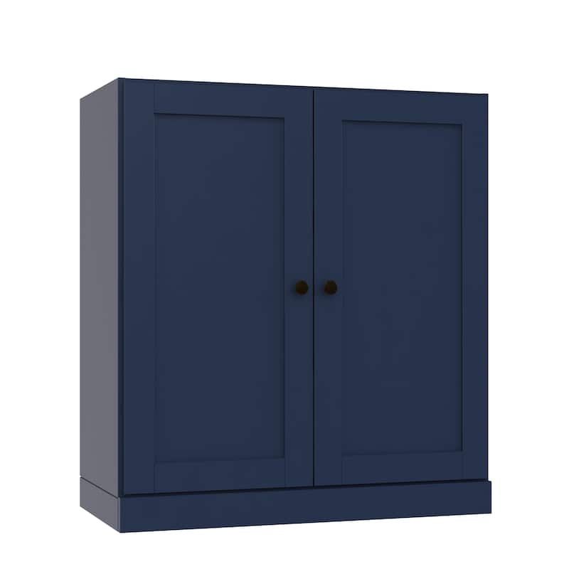 Palace Imports 100% Solid Wood 3-Shelf Bookcase with Shaker Doors and Adjustable Shelves