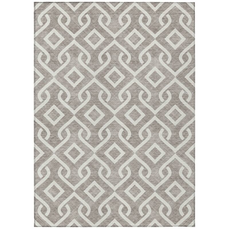 HomeRoots Geometric Transitional Rectangle Outdoor Rug