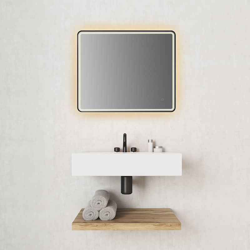 Altair Viaggi Rectangle Framed LED Lighted Wall Mirror