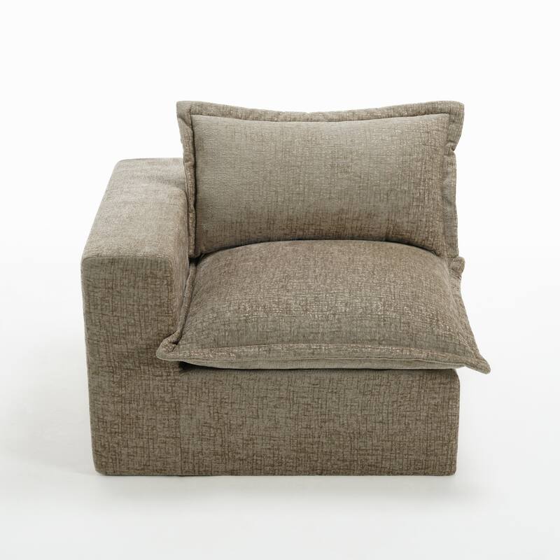 42"W Chenille Upholstered No Assembly Corner Chair