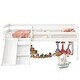 preview thumbnail 7 of 8, White Twin Size Pine Wood Low Loft Bed with Slide, Ladder, Safety Guardrails