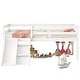 preview thumbnail 7 of 8, White Twin Size Pine Wood Low Loft Bed with Slide and Ladder