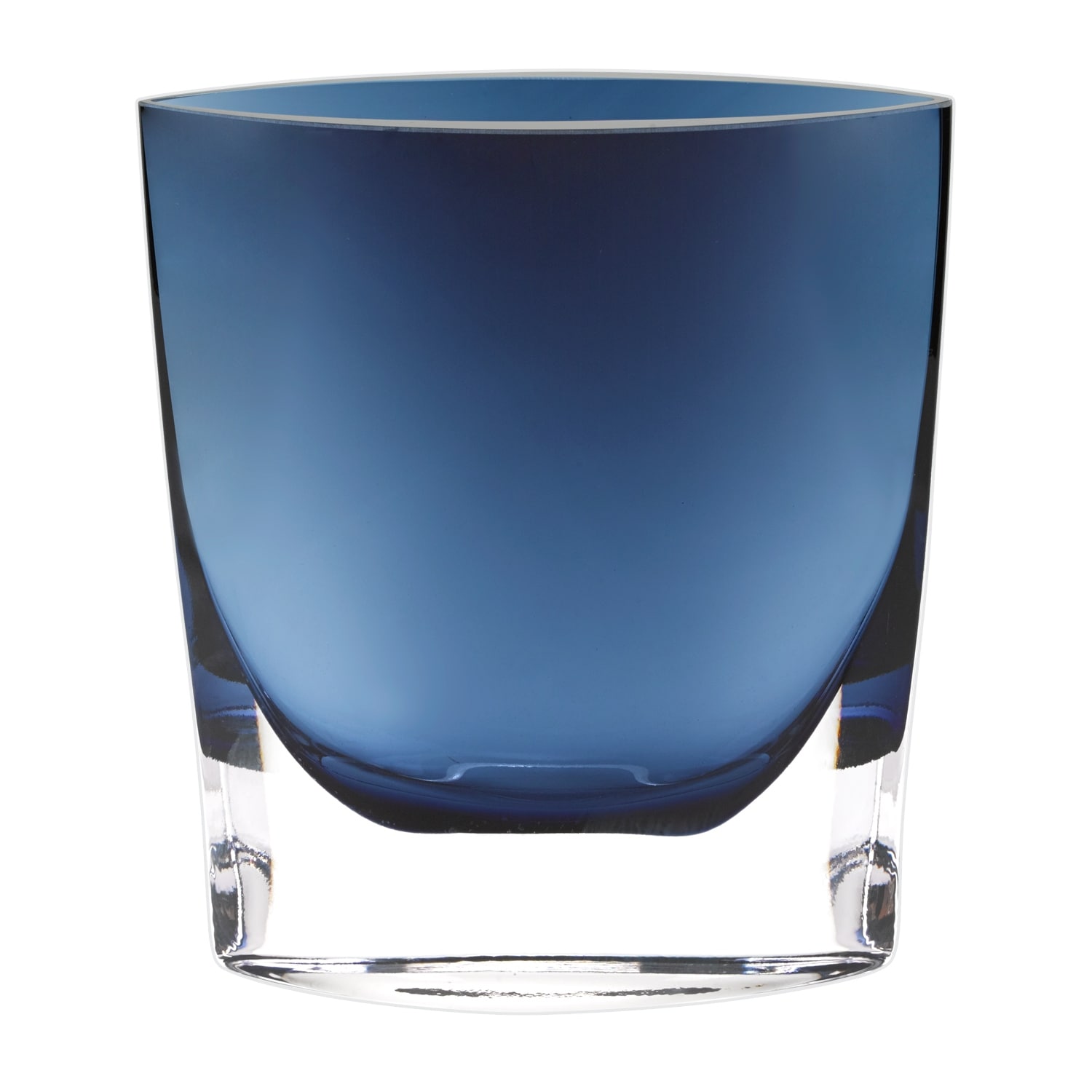 8 Mouth Blown Crystal Oval Thick Midnight Blue Walled Vase 8 Mouth Blown Crystal Oval Thick Midnight Blue Walled Vase
