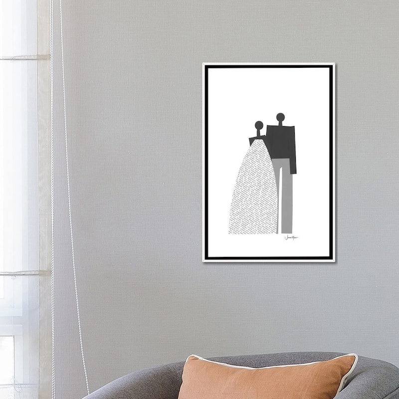 iCanvas "African Wedding Couple In Black & White" by LouLouArtStudio Framed Canvas Print