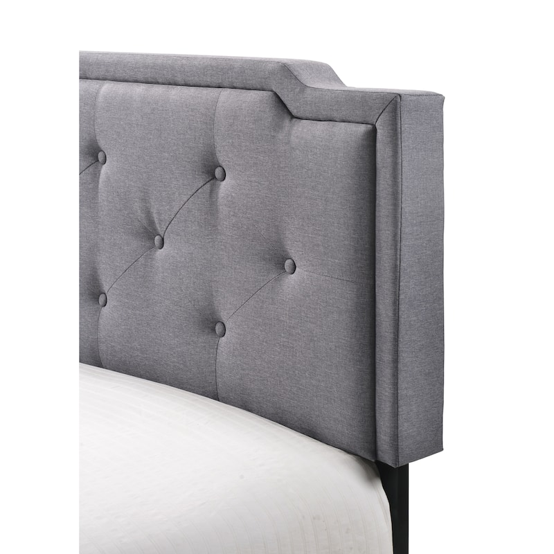 Deb Transitional Tufted Upholstered Panel Bed