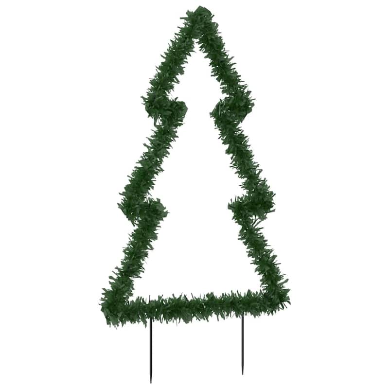 vidaXL Christmas Light Decoration with Ground Spikes Tree 115 LEDs 35.4"