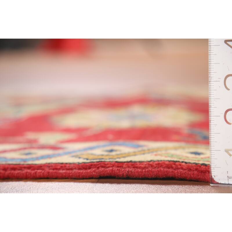 Floral Red Kazak Oriental Foyer Rug Handmade Wool Carpet - 2'0" x 3'0"