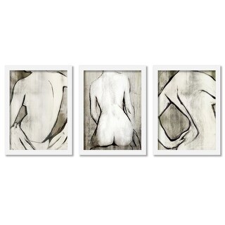 Profiles in Nude PI Creative Contemporary - 3 Piece Framed Gallery Art Set