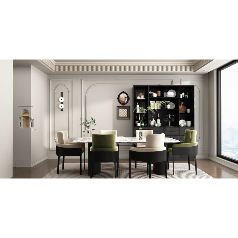 Bookshelf Bookcase with 4 Doors,4 Drawers & Storage Shelve,Black - 78.7"H