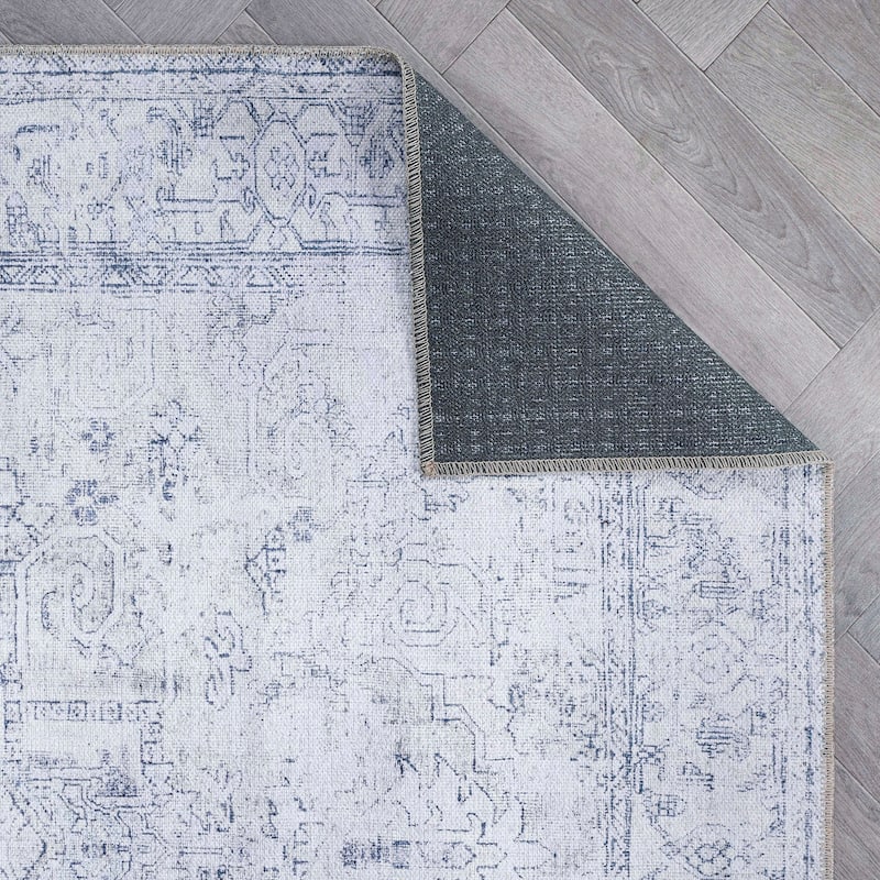 World Rug Gallery Vintage Inspired Distressed Machine Washable Area Rug