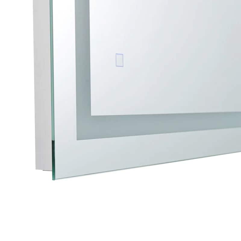 Modern Mirrors Zenith Wall Mounted Lighted Bathroom Mirror with Defogger, Touch Control LED Bathroom Vanity Mirrors