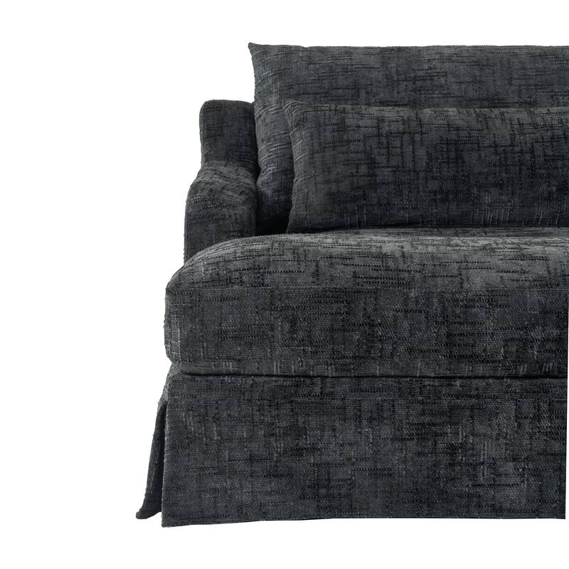 Chenille Sofa Bed with Extra-Deep Seat by Harper&Bright Designs