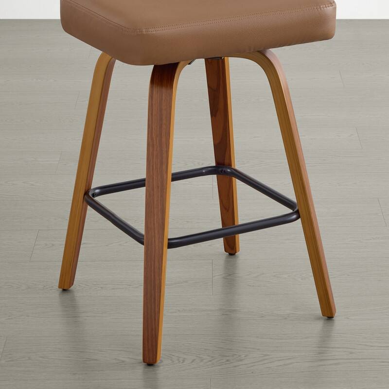 Spruce & Spring 26" Swivel Bar Stool with Bentwood Back or PE Rattan Back