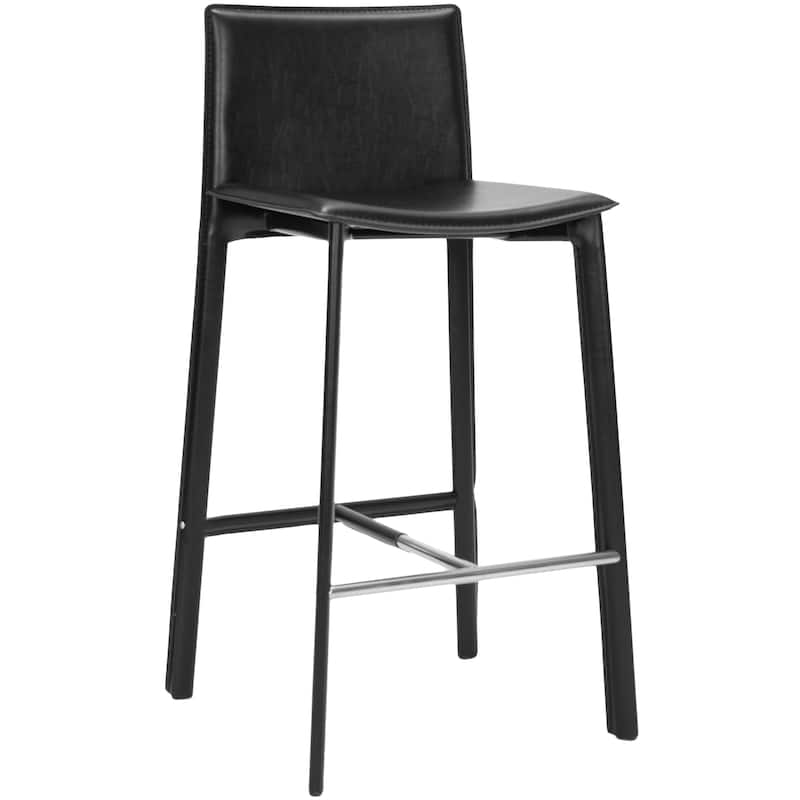 SAFAVIEH Marylou Faux Leather 29-inch Bar Stool (Set of 2) - 18.7" W x 19.7" L x 39.4" H - 19Wx20Dx39H