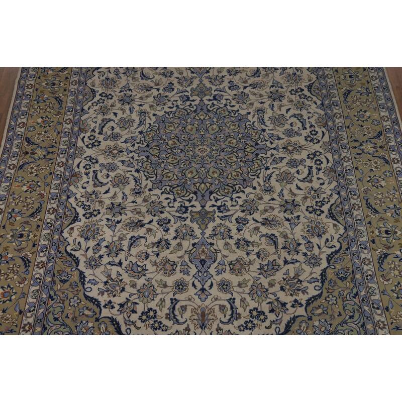 Traditional Kashan Persian Vintage Area Rug Handmade Wool Carpet - 8'0" x 12'3"