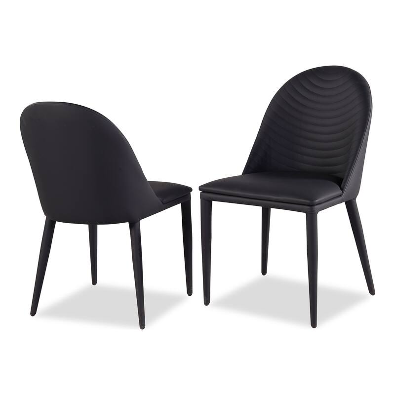 Furniture of America Thalassa Modern Faux Leather Upholstered Side Chair (Set of 2) - Black