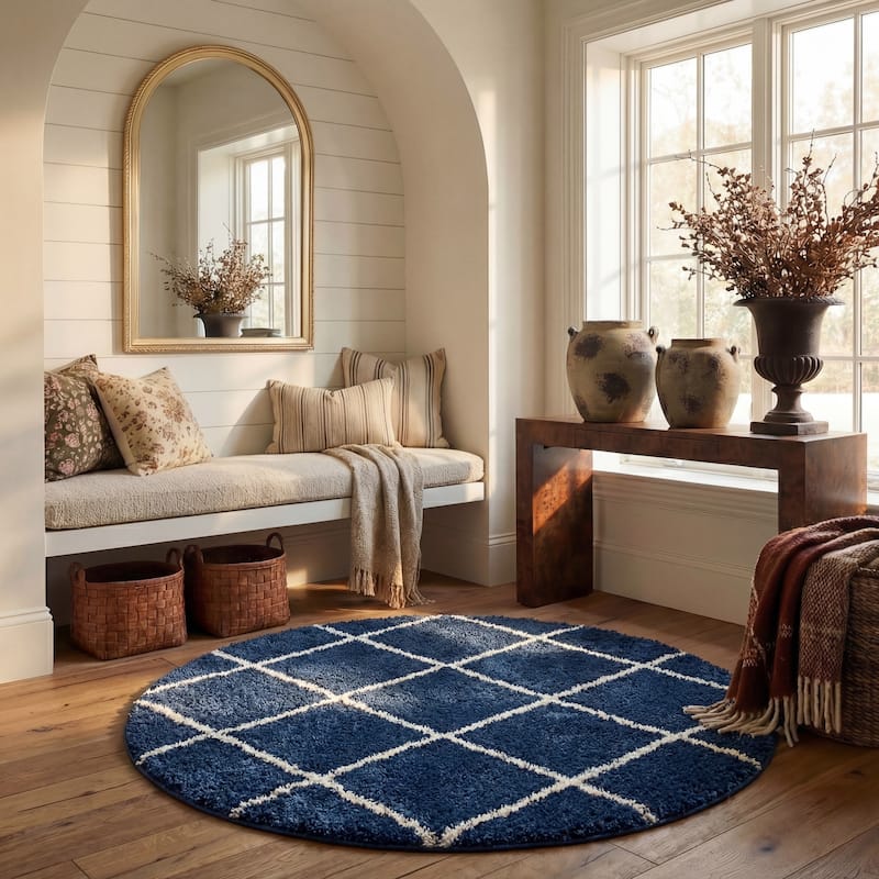 SAFAVIEH Hudson Shag Raili Diamond Trellis 2-inch Thick Rug