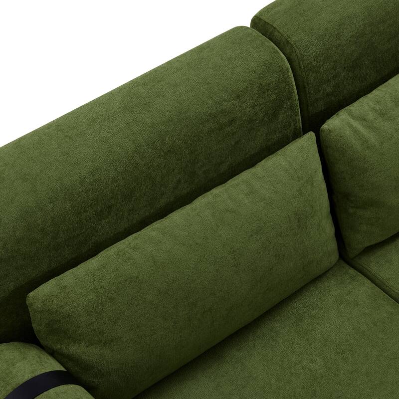 Modern Loveseat Sofa 59" Sofa Couch 2-Seater Sofa With Flexible Usb Ports , Unique Cylindrical Armrests