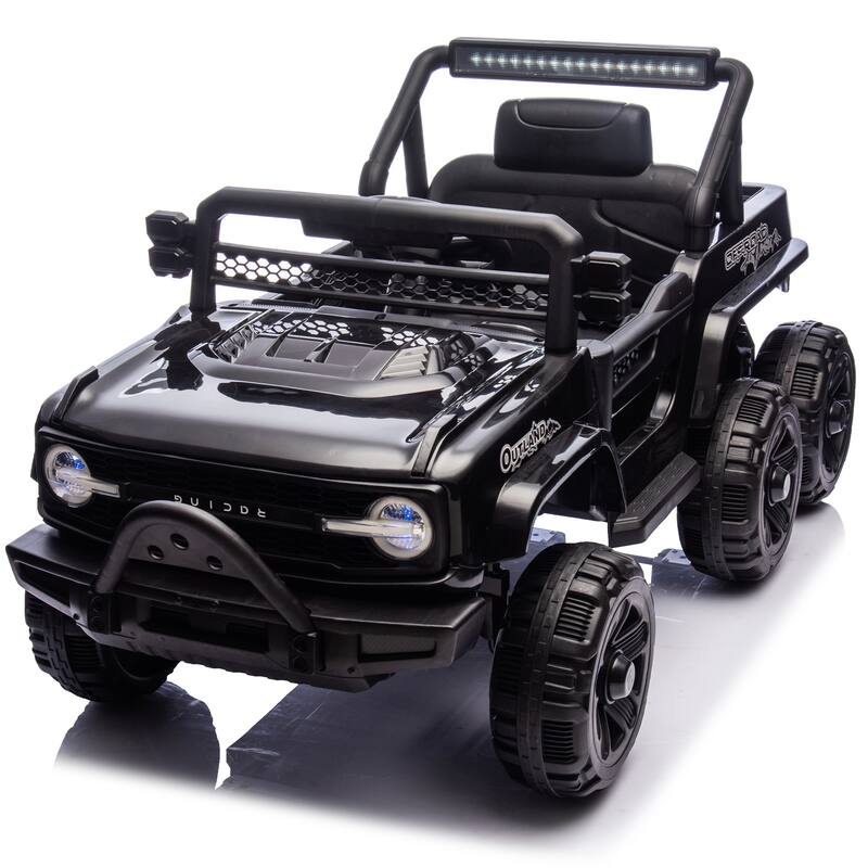 12V Kids Ride On 6-Wheel Electric Truck Car W/Parents Control ,Six-Wheel Suspension,Four motors,Power Display,Searchlight