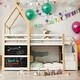 preview thumbnail 1 of 13, Twin over Twin House Bunk Bed with White Storage Staircase and 2 Blackboards for Kids White and Natural