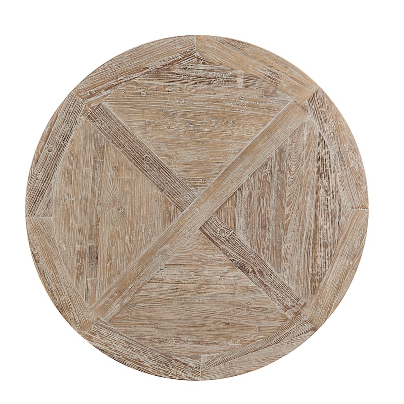 Hatteras Farmhouse Parquet 59-inch Round Dining Table
