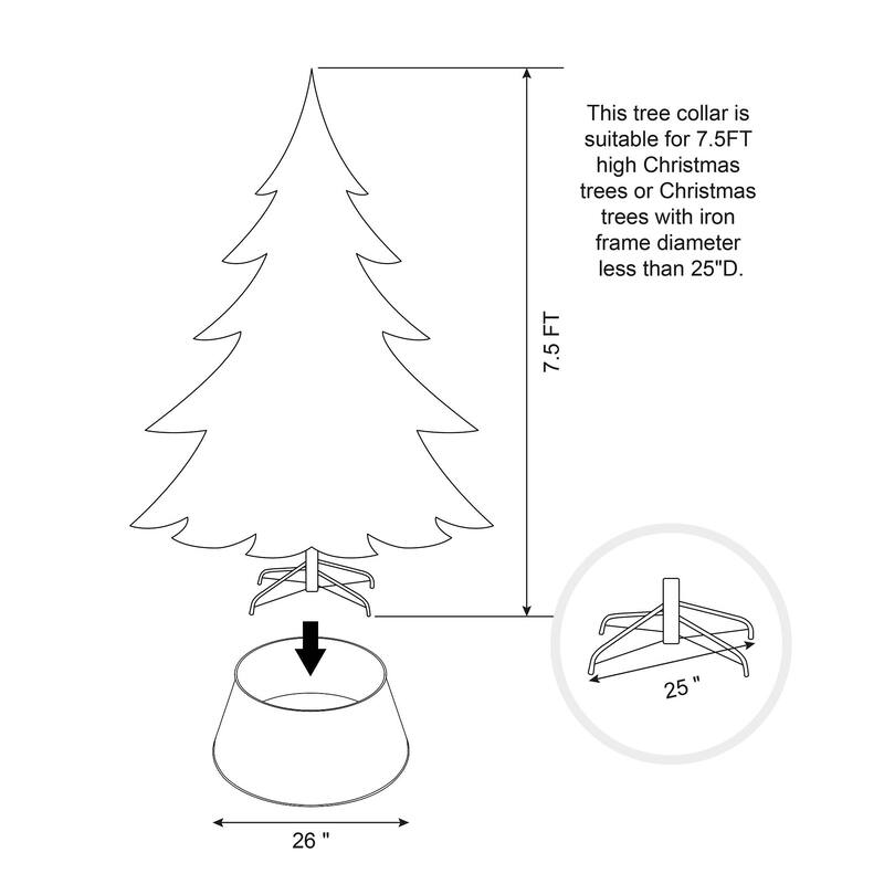 Glitzhome Christmas Metal Diecut Snowflake Tree Collar with Lights