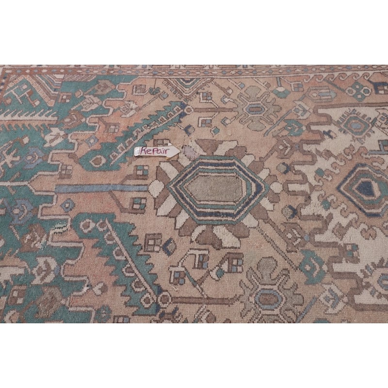 Geometric Bakhtiari Persian Vintage Rug Handmade Wool Carpet - 5'0" x 9'9"