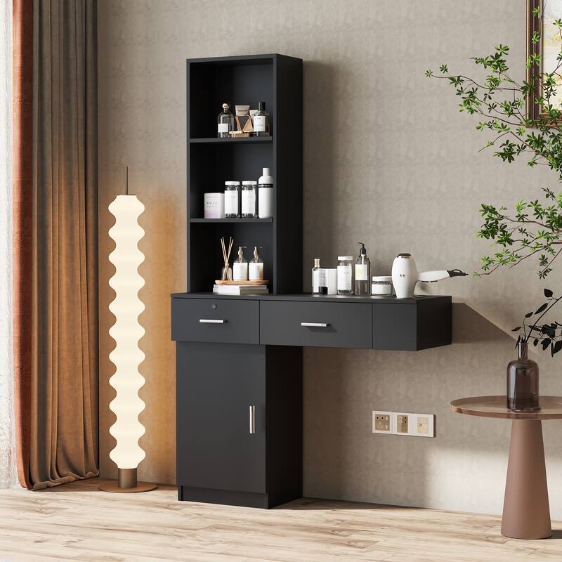Modern Vanity desk with multi-layer storage