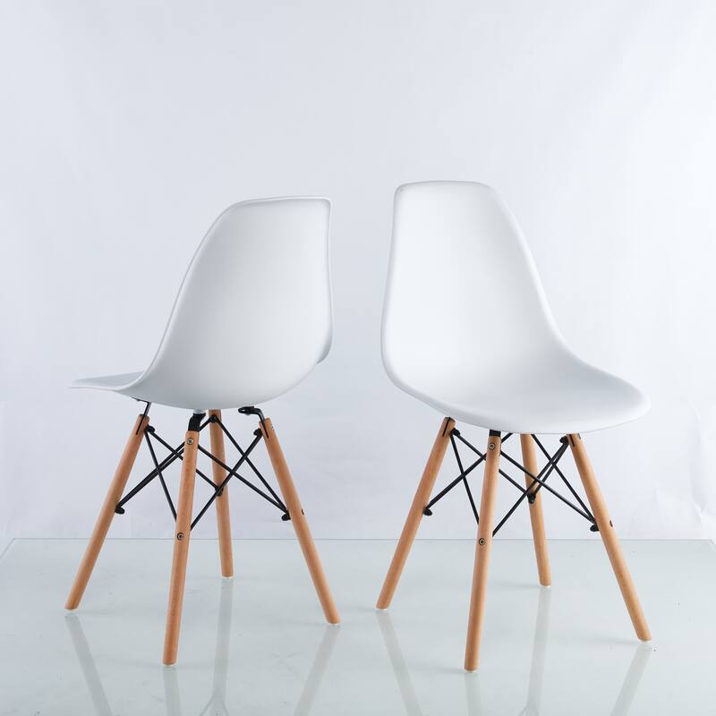 Modern 5-Piece Dining Set with Square Pedestal Table & 4 Footrest Open Back Chairs