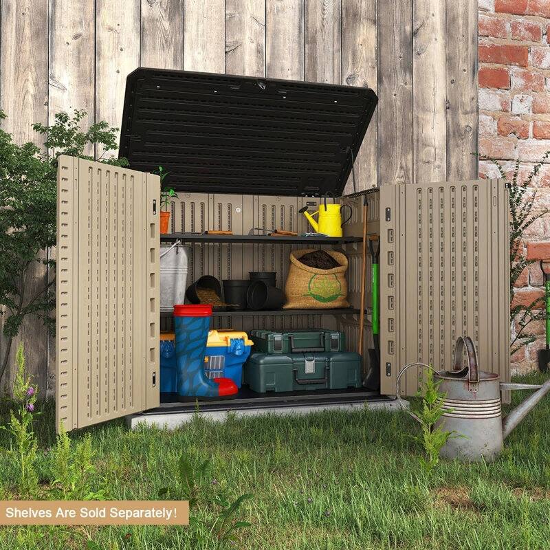 Outdoor Resin Deck Box Storage Shed for Garden,Patios,Backyards,Tools