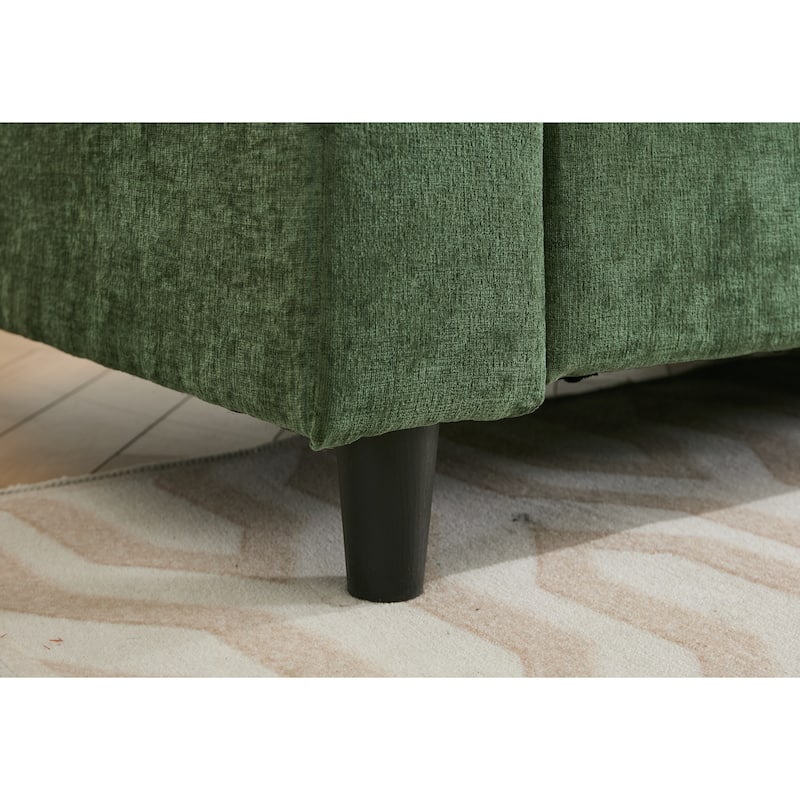 80.31" Linen 2-Seat Sofa with Hidden Compartment and Soft Armrests - Sturdy Rubberwood Legs