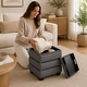 preview thumbnail 32 of 30, Aria Home Tessa Storage Ottoman Cube with Tray Top Seat Bench