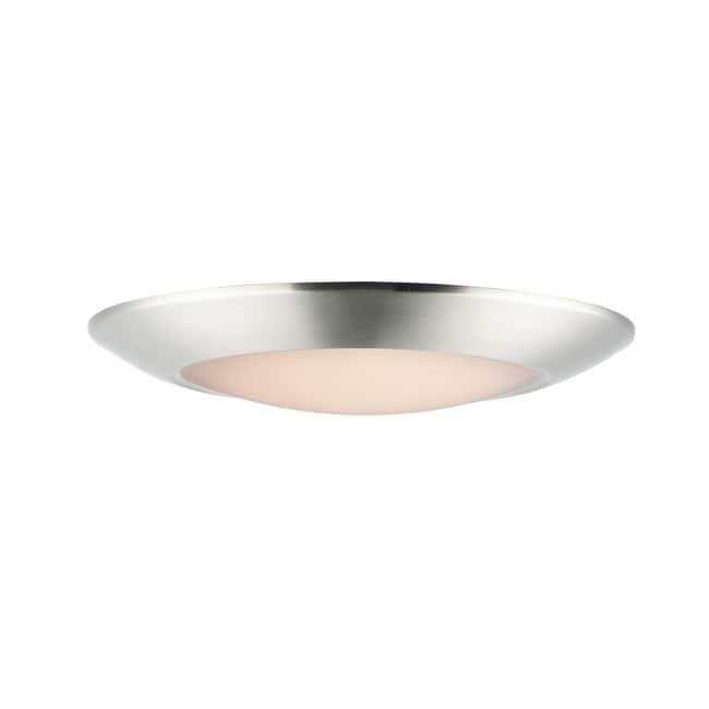Maxim Diverse 9" Wide LED Flush Mount Bowl Ceiling Fixture - Satin Nickel