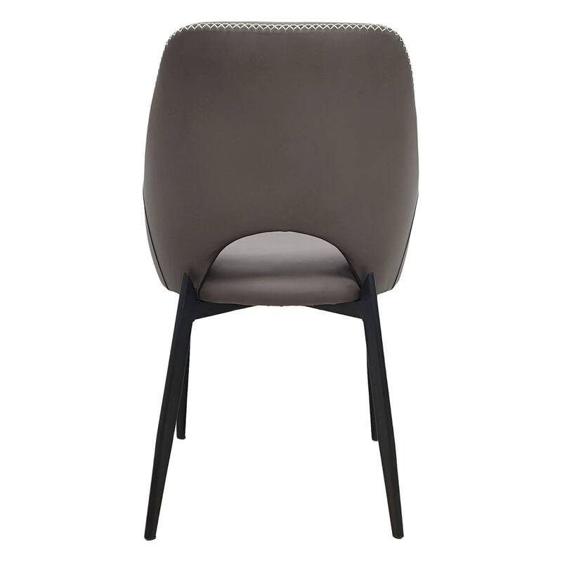 Amalfi Mid-Century Modern Upholstered Dining Chair - Open Back Side Chair with Metal Legs for Kitchen, Dining Room & Living Room