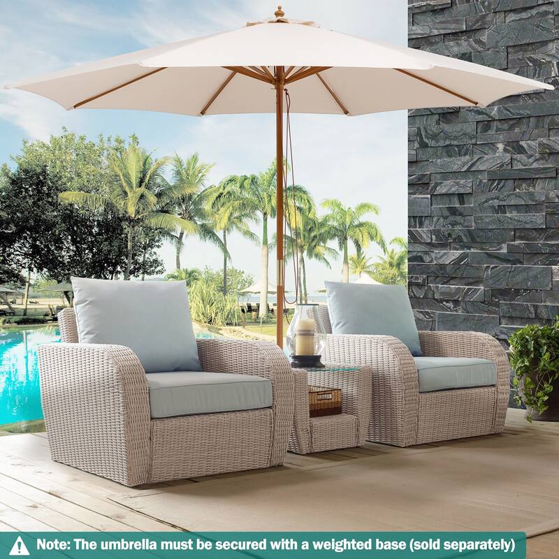 Gymax 10FT Patio Umbrella Table Market Umbrella w/ 8 Bamboo Ribs
