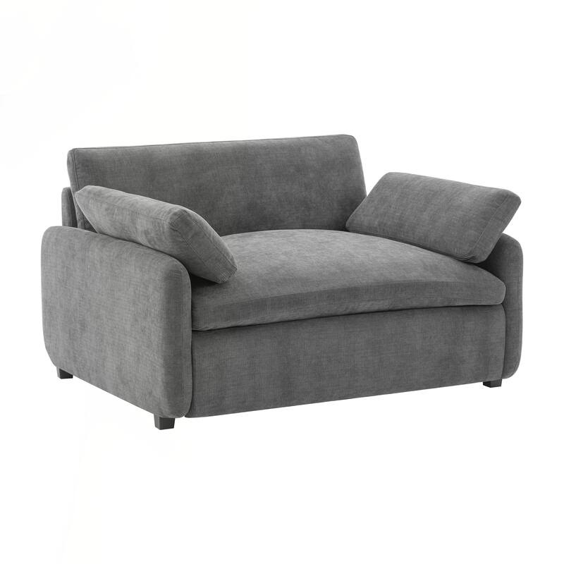Oversized Chenille Single Sofa Chair,Wide and Deep Seat Accent Chair,Modern Upholstered Comfy Armchair