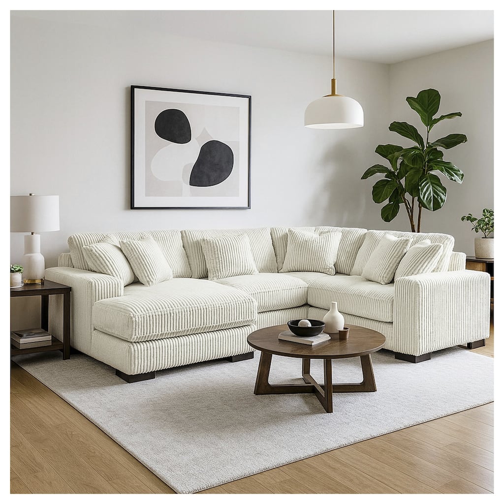 Signature Design by Ashley Lindyn 4-Piece Sectional with Chaise - 133"W x 92"D x 38"H